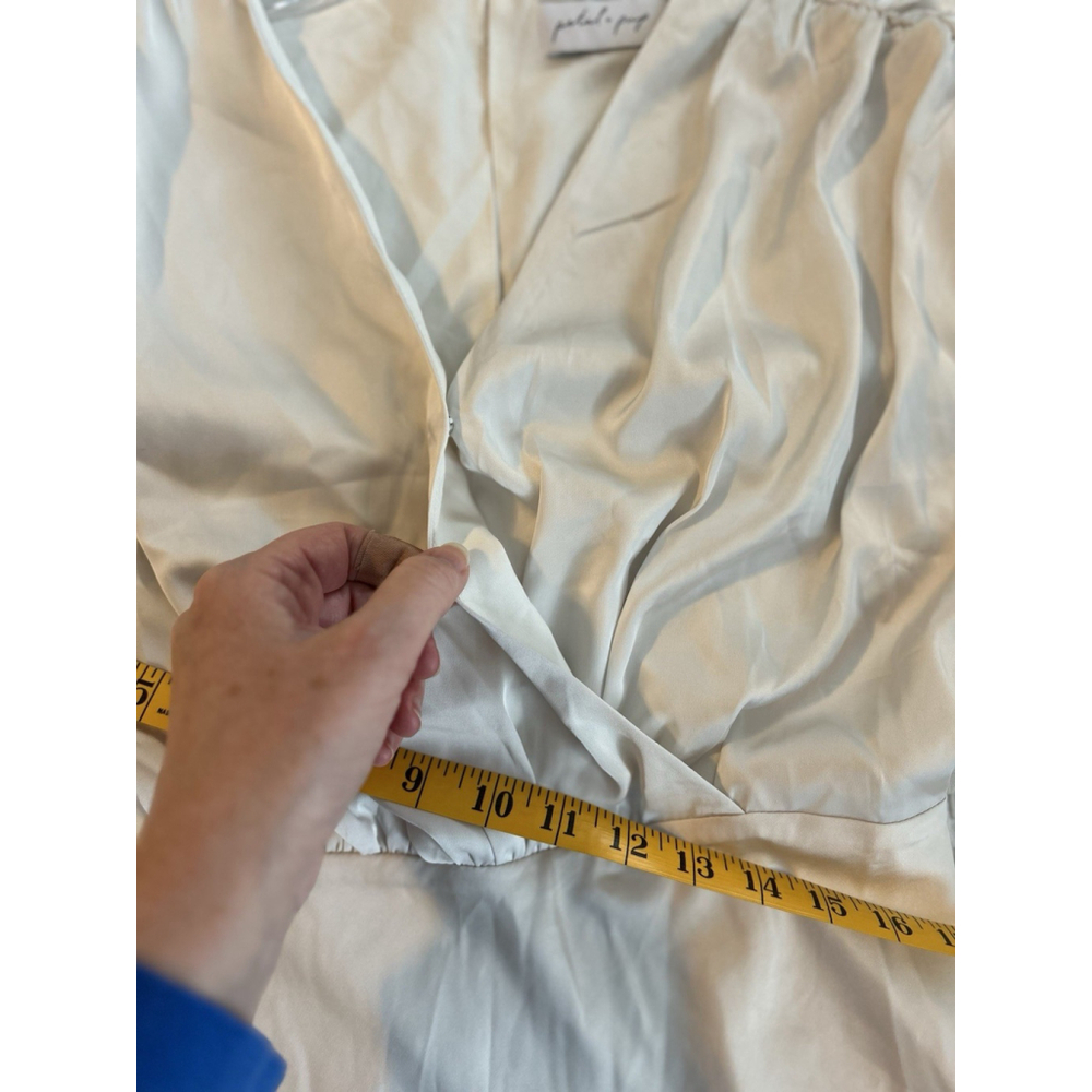 Petal and Pup Amarlee Maxi Dress Satin Size Small NWOT White - Picture 13 of 13
